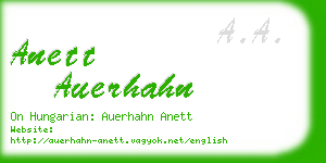 anett auerhahn business card